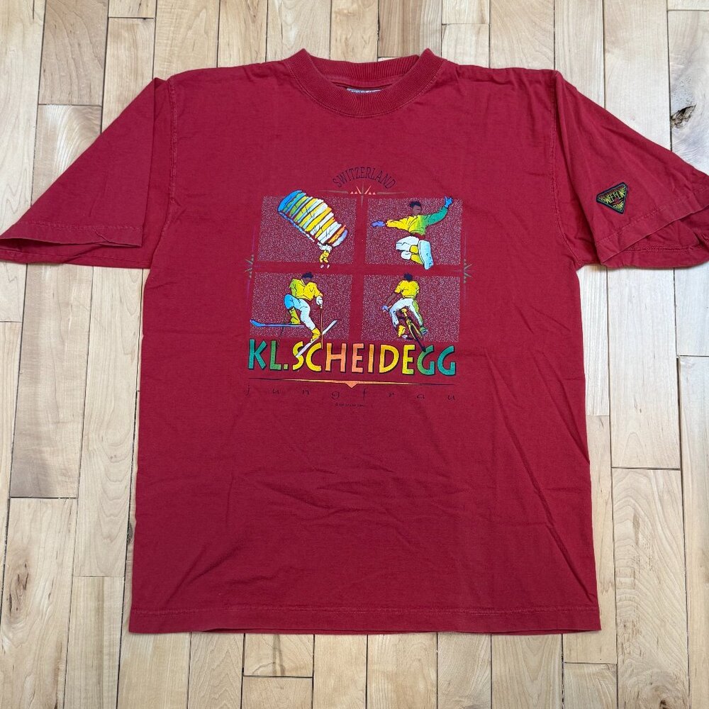 Vintage Switzerland Ski Snowboard Mountain Bike Sweet Line Brand  KL. Scheidegg